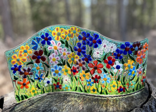 Capturing Garden Beauty: Large Handcrafted Glass Sculpture