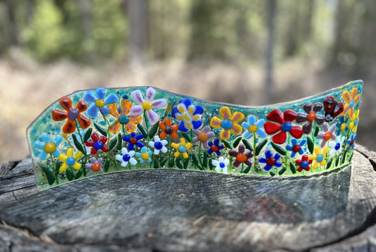 Capturing Garden Beauty: Medium Handcrafted Glass Sculpture