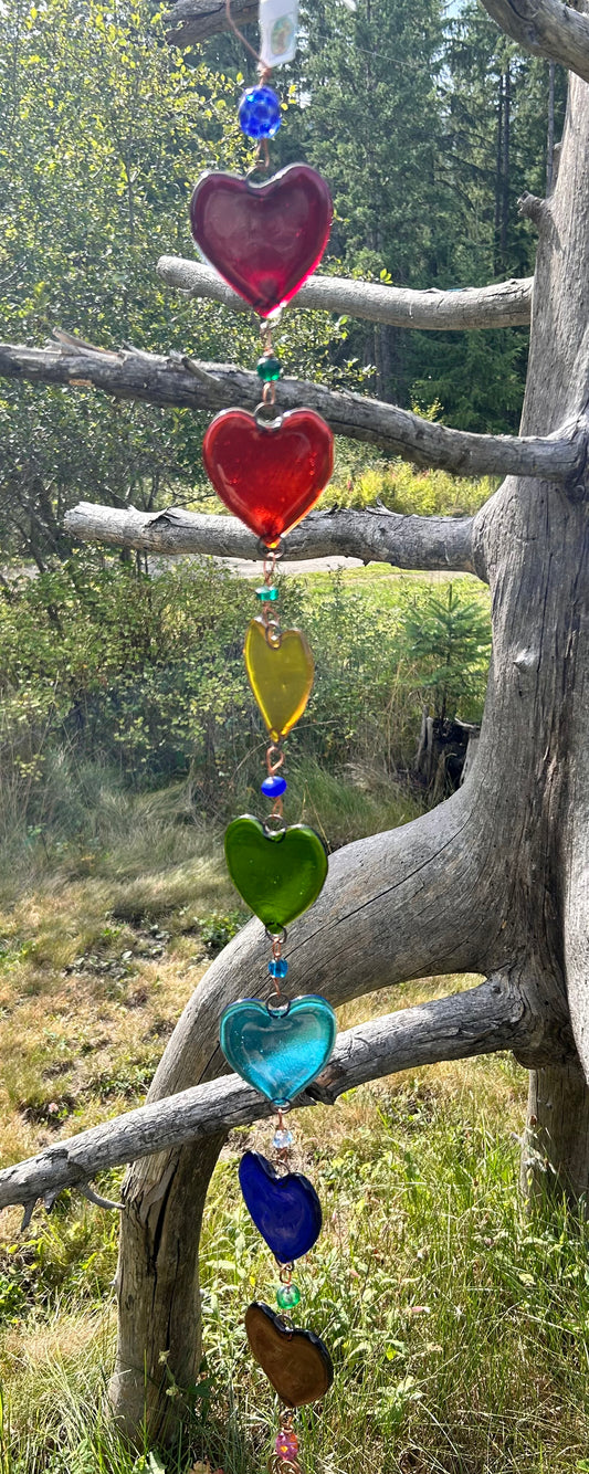 Rainbow Chain of Hearts