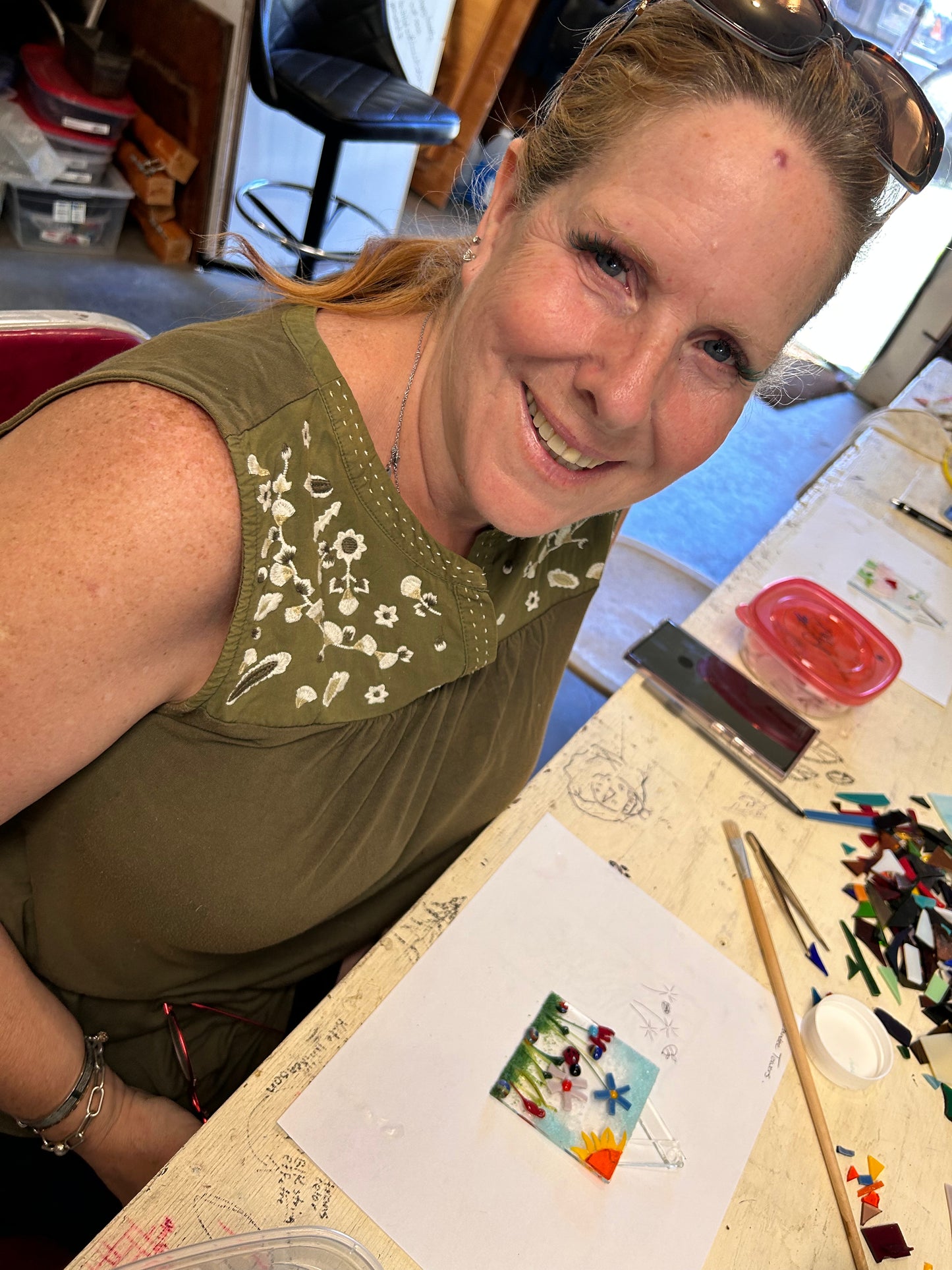 Fused glass suncatcher workshop August 15, 2026